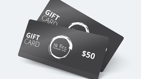 No Rez Gift Card fro $50